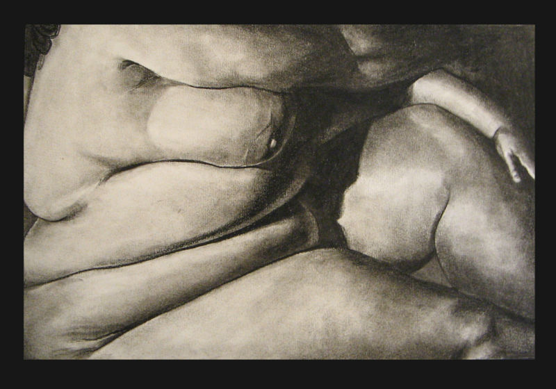 dessin au crayon de femme obèse réaliste